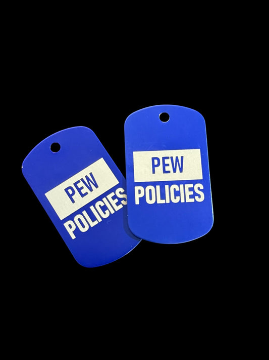 BLUE PEW POLICIES TRAVEL TAG